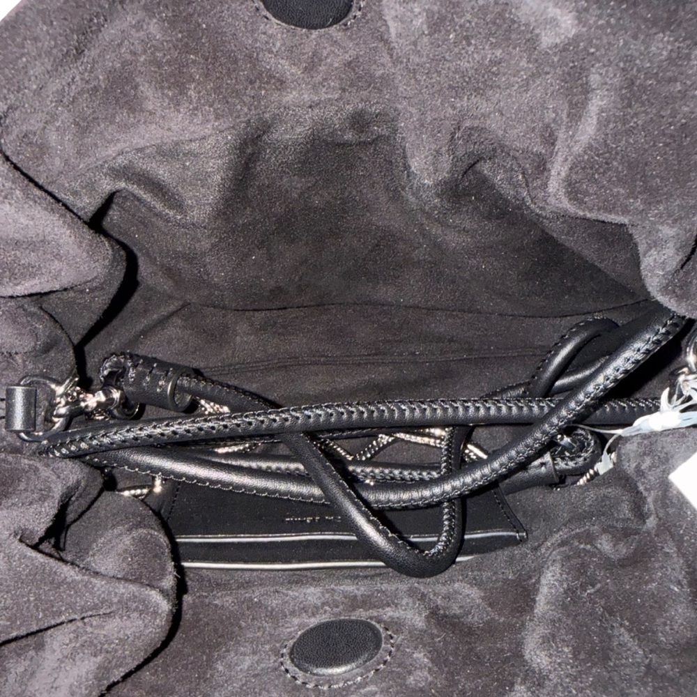 Veronica Beard Small Crystal-Studded Suede Clutch Bag - Picture 7 of 8